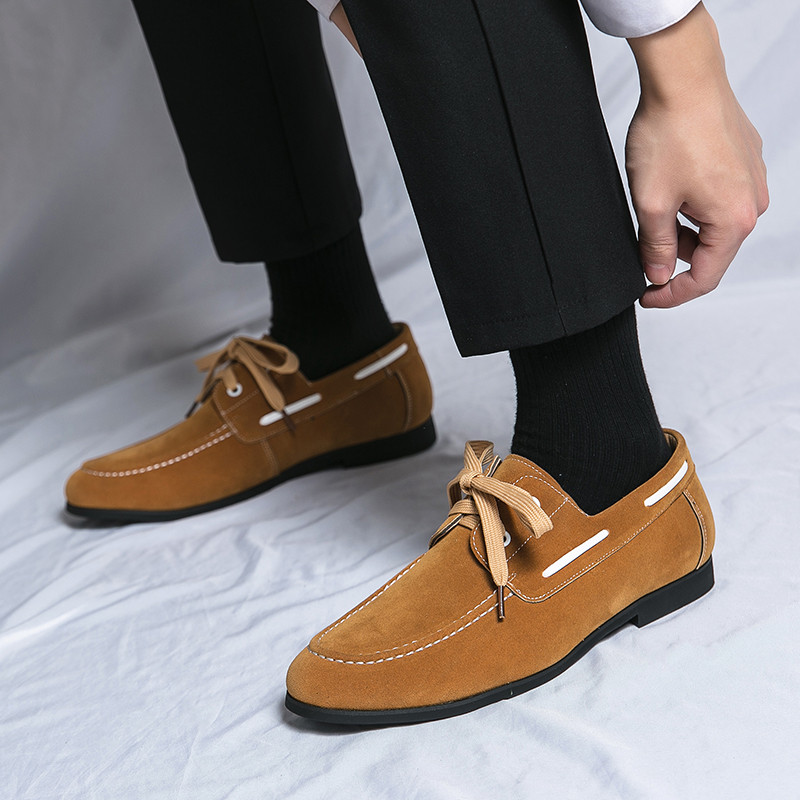 Kožne muške mokasine na vezanje Ležerna obuća za muškarce Mokasine velika veličina 38-48
