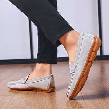 Loveontop Men Loafers Soft Slip On Handmade Suede Leather Casual Moccasins Slip on Soft Shoes Plus Size