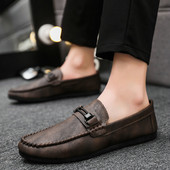 2023, pantofi noi pentru bărbați, ocazional, marcă de lux, din piele, pantofi italieni pentru bărbați, mocasini, pantofi de conducere pentru bărbați, negru maro