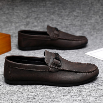 2023 Нови мъжки обувки Ежедневни луксозни маркови кожени италиански мъжки мокасини Мокасини Мъжки обувки за шофиране Черно кафяво
