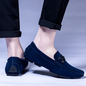 Ljetne muške cipele od antilopa od kože Modne muške cipele za slobodno vrijeme Muške natikače Mokasine Muška meka ravna obuća za vožnju koja se ne kliže