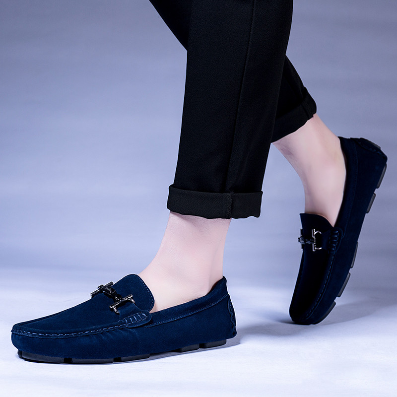 Ljetne muške cipele od antilopa od kože Modne muške cipele za slobodno vrijeme Muške natikače Mokasine Muška meka ravna obuća za vožnju koja se ne kliže