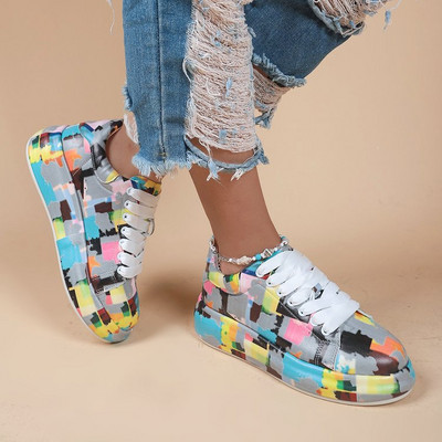 Φθινοπωρινά Γυναικεία Παπούτσια 2023 Νέα Πλατφόρμα Γυναικεία Αθλητικά Παπούτσια Μόδα Graffiti Casual Παπούτσια Classic Girl Street Wear Αθλητικά παπούτσια Zapatos