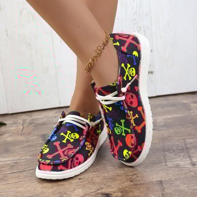 Ženske cipele od bundeve Niske cipele na vezanje i ravne udobne cipele Lagane vanjske cipele za Noć vještica