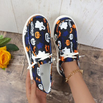 Ženske cipele od bundeve Niske cipele na vezanje i ravne udobne cipele Lagane vanjske cipele za Noć vještica