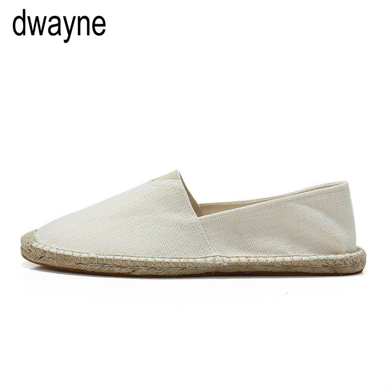 Καλοκαιρινά αναπνεύσιμα υποδήματα Ανδρικά παπούτσια από καμβά Hemp Lazy Flats για άντρες Φτηνά μοκασίνια ανδρικά loafers παπούτσια οδήγησης