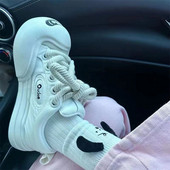 Pantofi de toamnă joasă de pânză, respirabil, moda pentru fată, albi, pantofi vulcanizați, femei, 2023, cu șireturi, pantofi drăguți de bord pentru femei