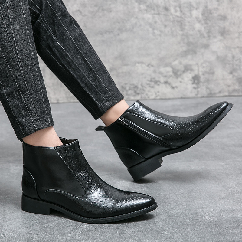 Nove Chelsea čizme, muške crno-smeđe poslovne, ručno izrađene kožne čizme na špic, muške modne gležnjače s patentnim zatvaračem, besplatna dostava, muške čizme