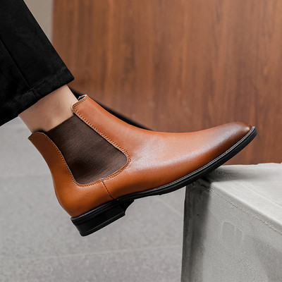 Cizme Chelsea de lux pentru bărbați din 2022 Cizme de iarnă pentru bărbați de designer Cizme de iarnă din blană de pluș, mărime mare46 47 48