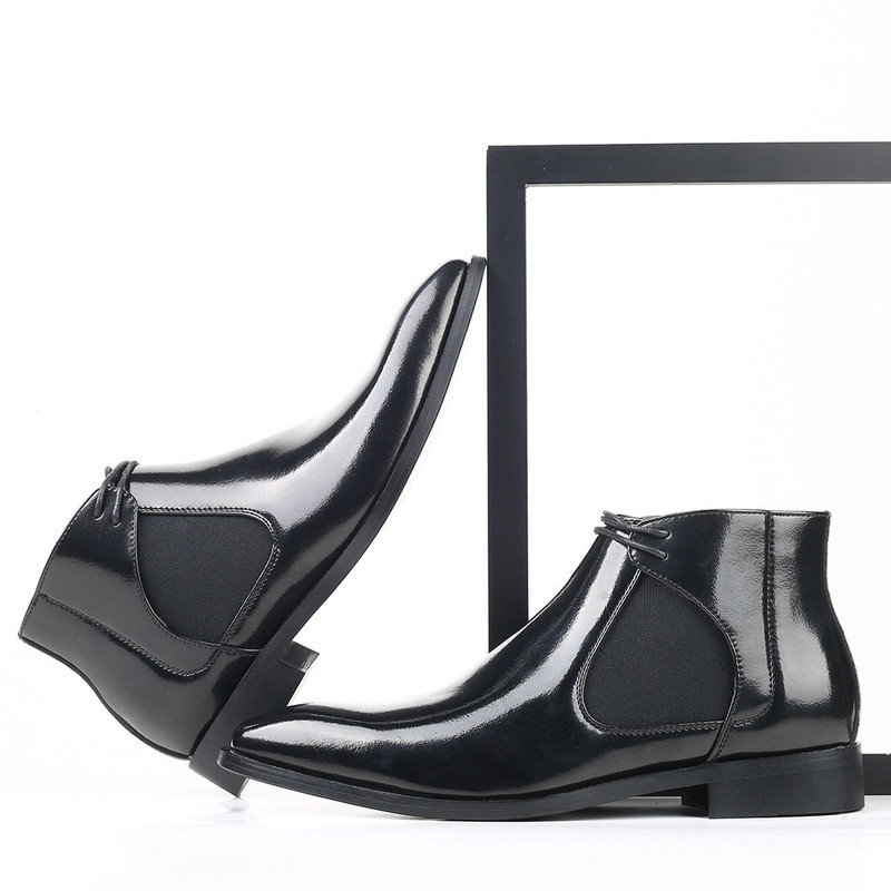 Ανδρικές κοντές μπότες μόδας Vintage Κλασικές μπότες Chelsea Ανδρικές μπότες αστράγαλο Ανδρικά δερμάτινα παπούτσια ίσια μεγέθη συν