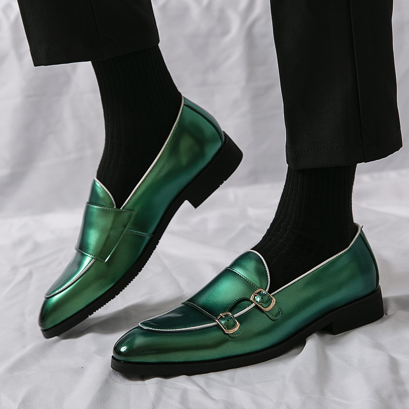 Designer de lux Special Verde Mov Negru Pantofi cu curele de călugăr pentru bărbați rochie de bal de nuntă formală de acasă Sapatos Tenis Masculino
