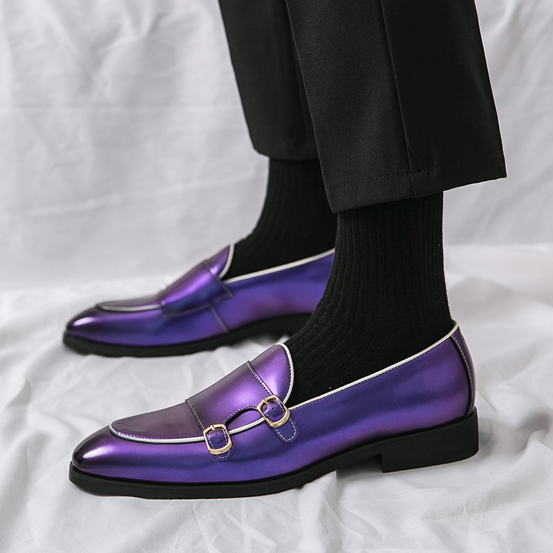 Designer de lux Special Verde Mov Negru Pantofi cu curele de călugăr pentru bărbați rochie de bal de nuntă formală de acasă Sapatos Tenis Masculino