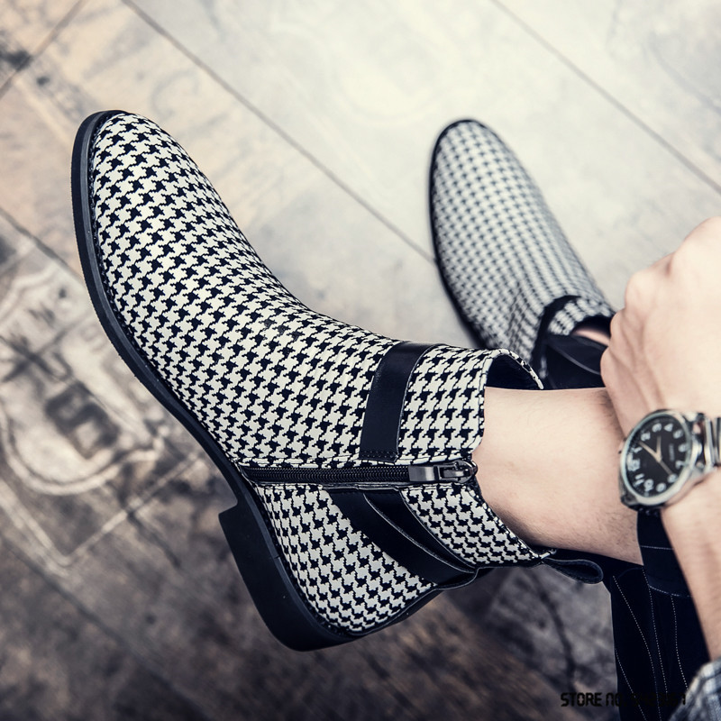 Νέες χειμερινές μοδάτες αγκράφες Chelsea Ankle Boots Trend Ανδρικά casual πολυτελή ψηλά παπούτσια Zapatos Hombre Vestir