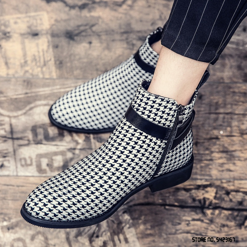 Νέες χειμερινές μοδάτες αγκράφες Chelsea Ankle Boots Trend Ανδρικά casual πολυτελή ψηλά παπούτσια Zapatos Hombre Vestir