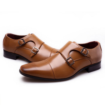 Κλασικά ανδρικά παπούτσια Monk Παπούτσια γάμου πολυτελείας μάρκας για ανδρικά Plus Size Ανδρικά επαγγελματικά δερμάτινα παπούτσια γραφείου για άνδρες
