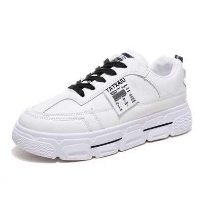 Jaunas vispiemērotākās platformas kurpes studentēm baltas kurpes apaļas šņorējamas kurpes sieviešu trend fashion/ S20