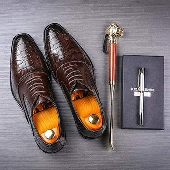 Νέα ανδρικά παπούτσια φόρεμα Shadow Patent Leather Luxury Fashion Groom Wedding Shoes Ανδρικά παπούτσια πολυτελείας ιταλικού στυλ Παπούτσια Oxford Big Size 48