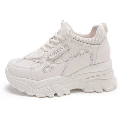 Pantofi cu tocuri ascunse Rimocy pentru femei, cu platformă din plasă respirabilă, pantofi sport pentru femei, pantofi ocazionali care cresc înălțimea amestecului de culori