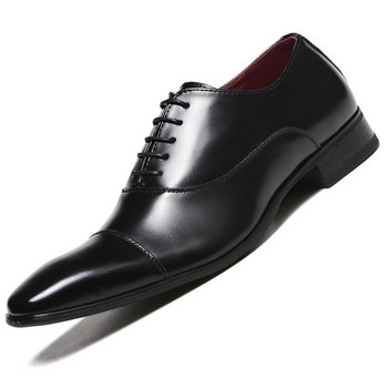 Mazefeng Luxury Brand PU Δερμάτινο ανδρικό φόρεμα Loafers Pointy Black Shoes Oxford Breathable Wedding Wedding Shoes 46