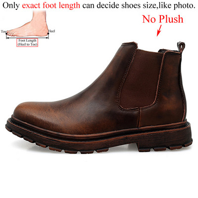 Toamna Iarna Glezna Piele Chelsea Boots Barbati Maro Negru Botas Hombre Cuero Bottine Botki Bottines Homme