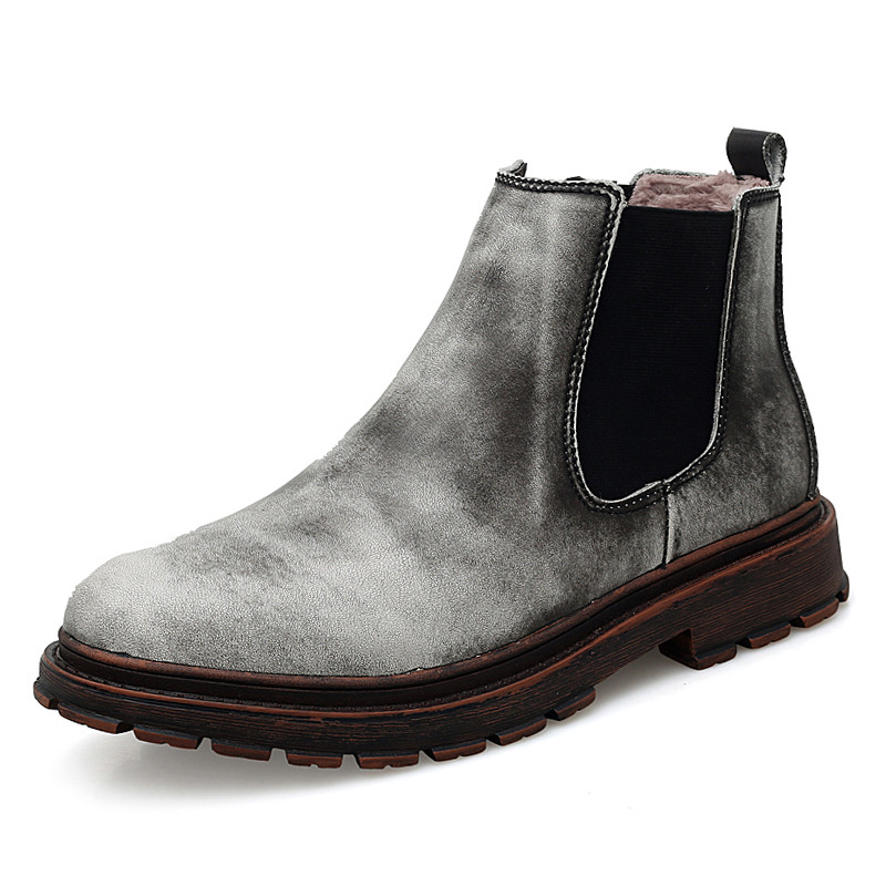 Toamna Iarna Glezna Piele Chelsea Boots Barbati Maro Negru Botas Hombre Cuero Bottine Botki Bottines Homme