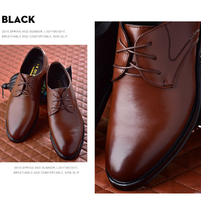 Új fekete PU bőr férfi Cipők Üzleti ruha Cipők All-Match alkalmi ütéscsillapító kopásálló lábbelik 2023 Chaussure Homme