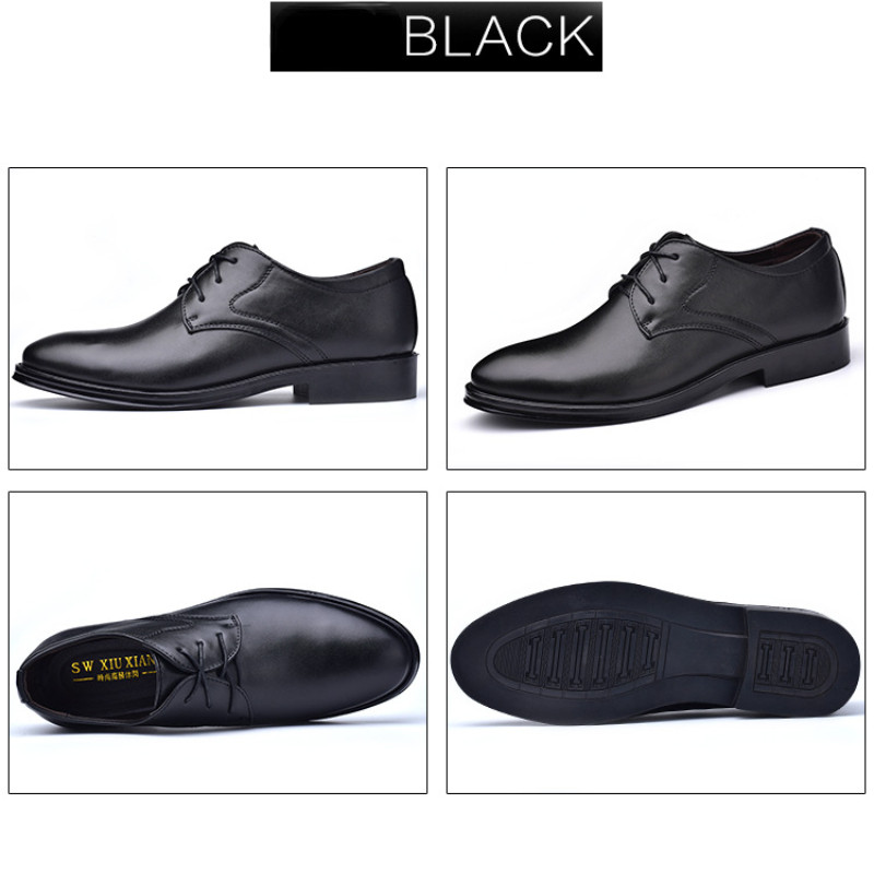 Új fekete PU bőr férfi Cipők Üzleti ruha Cipők All-Match alkalmi ütéscsillapító kopásálló lábbelik 2023 Chaussure Homme