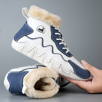 Зимни дамски обувки 2024 Нови супер меки високи снежни къси ботуши с плюшени топли удобни ежедневни памучни обувки