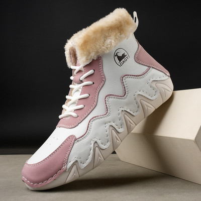 Zimske ženske cipele 2024 Nove super mekane visoke kratke čizme za snijeg s plišanim toplim udobnim ležernim pamučnim cipelama