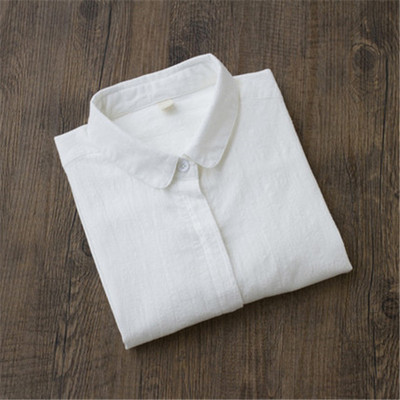 Cămașă din bumbac 100% bluză de înaltă calitate pentru femei, toamnă 2020, cu mânecă lungă, cămăși albe, subțiri, casual pentru femei, topuri pentru femei, albastru Y268