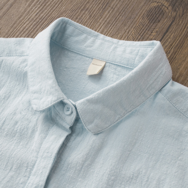 Cămașă din bumbac 100% bluză de înaltă calitate pentru femei, toamnă 2020, cu mânecă lungă, cămăși albe, subțiri, casual pentru femei, topuri pentru femei, albastru Y268