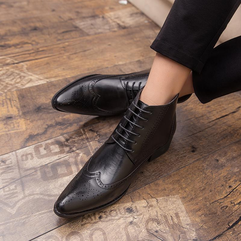 Ανδρικά μποτάκια Άνοιξη φθινόπωρο Casual Lace Up παπούτσια εξωτερικής μόδας Μποτάκια Oxfords Fashion Δερμάτινα μποτάκια Ανδρικά μποτάκια444