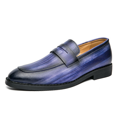 Νεότερα ανδρικά παπούτσια φορέματα Slip on Fashion Δερμάτινα Ανδρικά Loafers Καφέ Μπλε Ροζ Classice Παπούτσια Ρετρό Επαγγελματικά παπούτσια Zapatos De Hombre