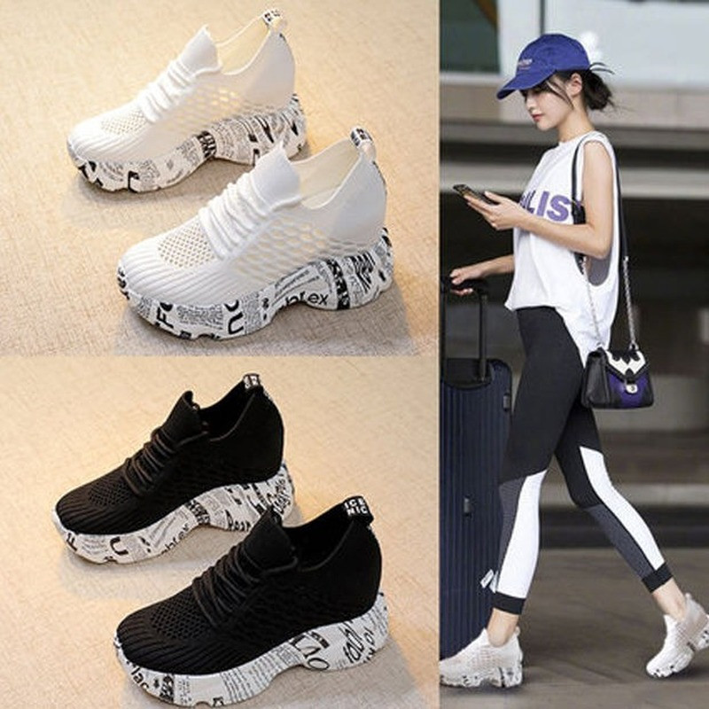 Inner Heightening Sneakers 2022 New Spring All-Match Hot Dad Παπούτσια Tide Net Κόκκινο παντεσπάνι Παπούτσια από δίχτυ που αναπνέουν με χοντρό κάτω μέρος