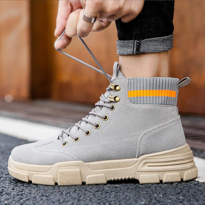 Cizme noi pentru bărbați, din piele, impermeabile, cu șireturi, cizme militare pentru bărbați, iarnă, glezne, pantofi ușori pentru bărbați, ocazional de iarnă, anti-alunecare