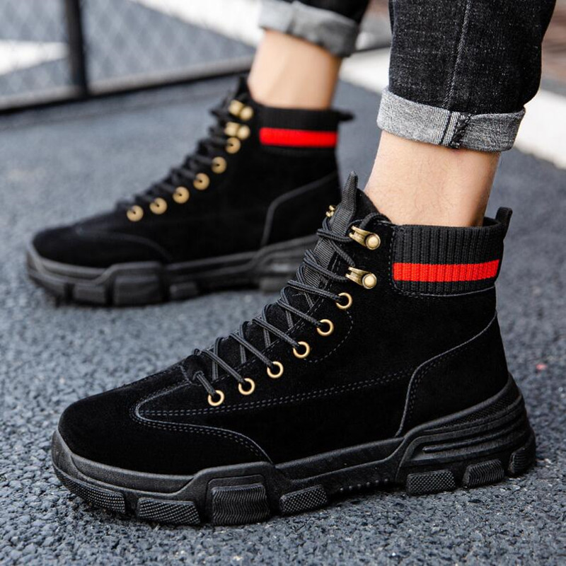 Cizme noi pentru bărbați, din piele, impermeabile, cu șireturi, cizme militare pentru bărbați, iarnă, glezne, pantofi ușori pentru bărbați, ocazional de iarnă, anti-alunecare