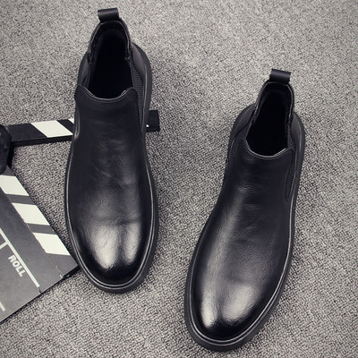Britanski dizajner muške modne chelsea čizme crno sive cipele s platformom čizme od kože jesen zima gležnjače botas masculinas