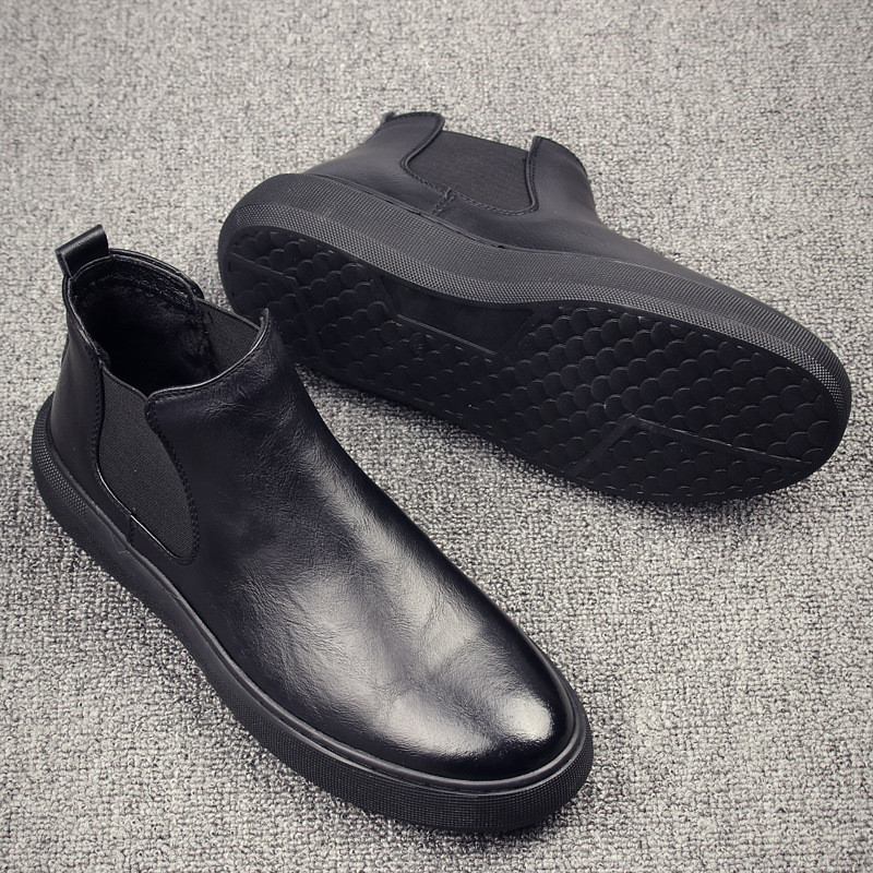 Britanski dizajner muške modne chelsea čizme crno sive cipele s platformom čizme od kože jesen zima gležnjače botas masculinas