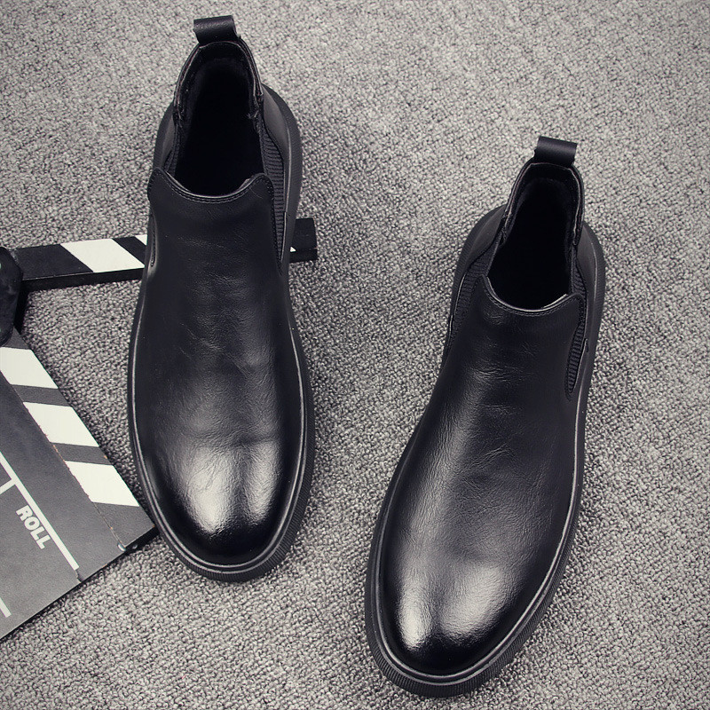 Britanski dizajner muške modne chelsea čizme crno sive cipele s platformom čizme od kože jesen zima gležnjače botas masculinas