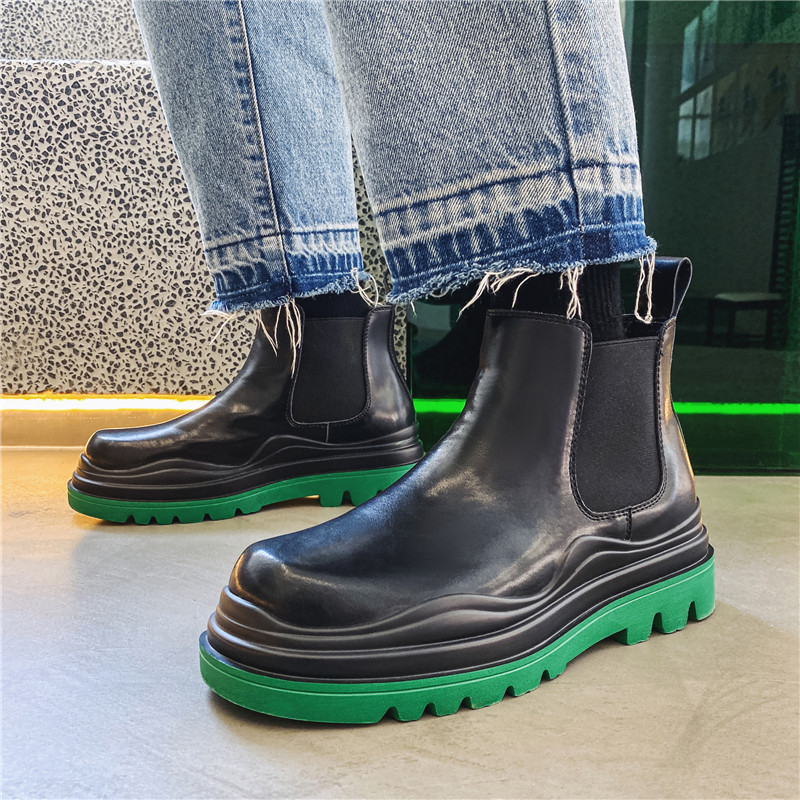 Muške cipele 2023. Debeli donji dio Chelsea čizme od kože Jahaće čizme za muškarce Debele tenisice Muške čizme u uličnom stilu