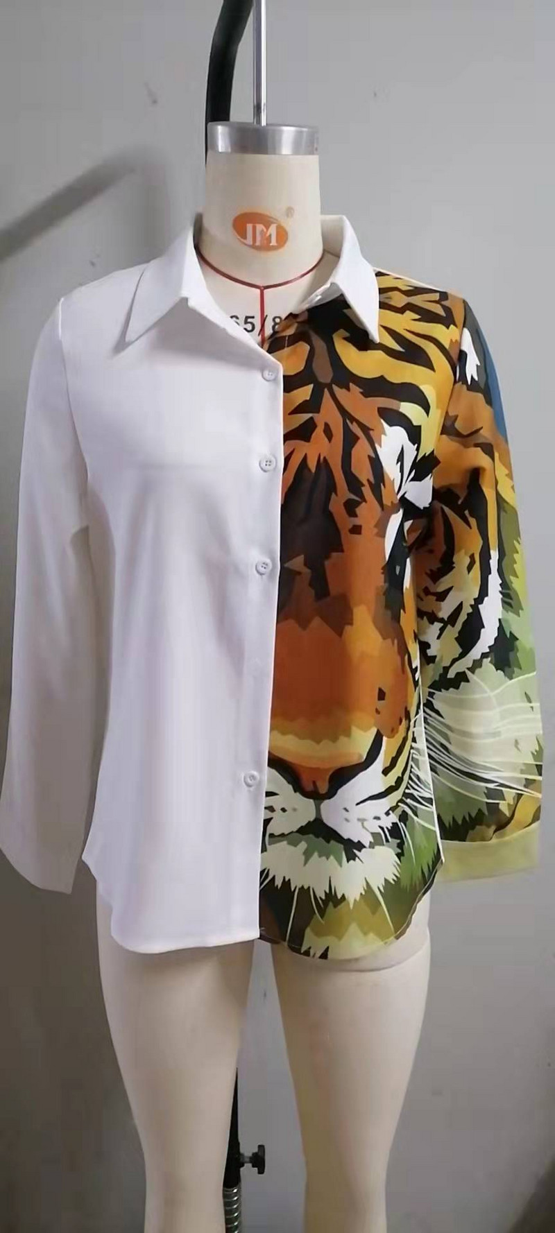 Ženska labava ženska bluza dugih rukava s retro digitalnim printom iz 2022