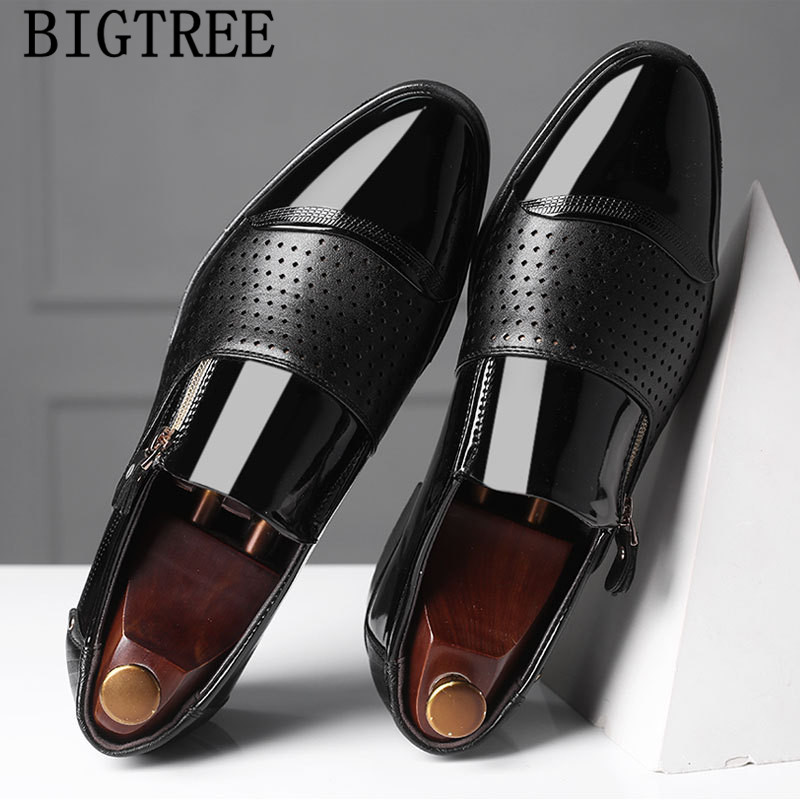 Férfi Esküvői Cipők Szellőzőnyílás Lakkbőr Loaferek Férfi Öltöztető Cipők Coiffeur Alkalmi Cipők Férfi Ruha Sepatu Slip On Pria