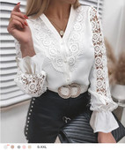 Korejska modna ženska majica 2022. Ležerna košulja s V izrezom i volanima, ljetna jednobojna bluza kratkih rukava