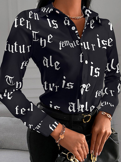 Cămașă imprimată pentru femei, primăvară 2022, elegantă, pentru birou, pentru dama