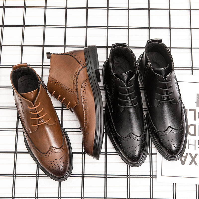 Nove klasične Brock čizme, muške gole čizme za van, moderne Chelsea čizme, muške ležerne kožne gležnjače, muška zimska toplina