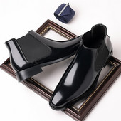 Βρετανικά ανοιξιάτικα φθινοπωρινά casual ανδρικά δερμάτινα παπούτσια Υψηλής ποιότητας Vintage Business Tooling Μποτάκια αστράγαλο Πολυτελείς μπότες Chelsea μεγάλο μέγεθος