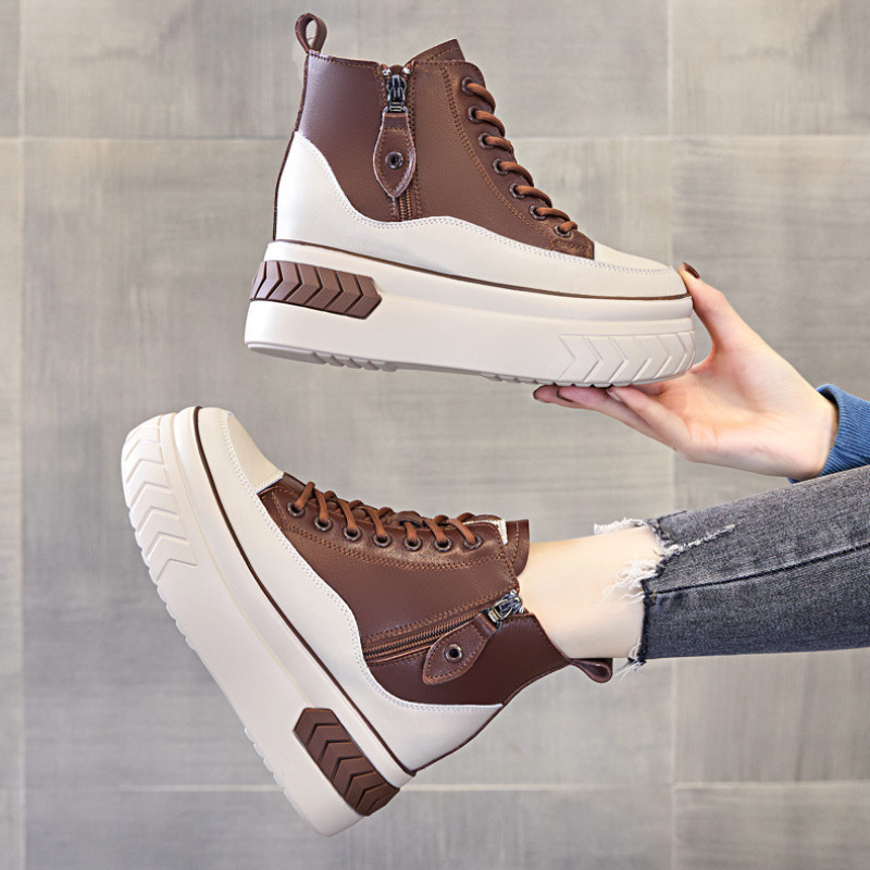 2023 Hot Sale Γυναικεία παπούτσια με κορδόνια Γυναικείες μπότες με σόλα μάφιν φθινοπωρινή πλατφόρμα Botas De Mujers