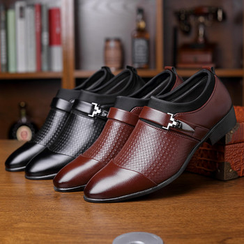 Нови маркови мъжки официални обувки от 2021 г. с приплъзване с остри пръсти, лачени кожени обувки Оксфорд за мъже, бизнес обувки, голям размер 38-48