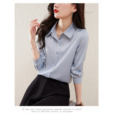 Cămașă cu nasturi la modă de toamnă, bluză vintage de primăvară, femei, albă, cu mâneci lungi, cămăși largi Streetwear, topuri de design