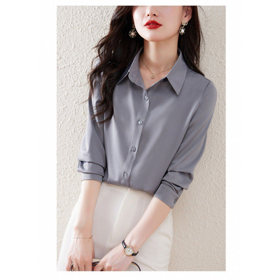 Cămașă cu nasturi la modă de toamnă, bluză vintage de primăvară, femei, albă, cu mâneci lungi, cămăși largi Streetwear, topuri de design